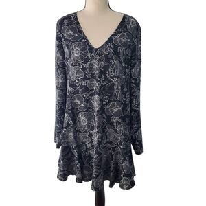 Leith Black and White Floral Dress - Size M